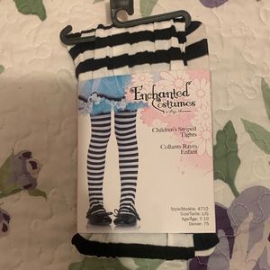 Halloween Children Black and White Striped Tights